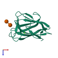 PDB entry 1o8s coloured by chain, top view.