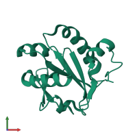 PDB entry 1o8w coloured by chain, front view.