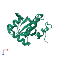 PDB entry 1o8w coloured by chain, top view.