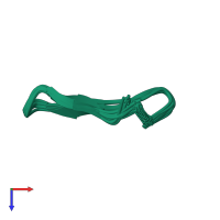 PDB entry 1o8z coloured by chain, ensemble of 20 models, top view.