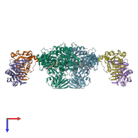 PDB entry 1o94 coloured by chain, top view.