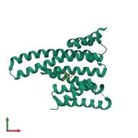 PDB entry 1o9c coloured by chain, front view.