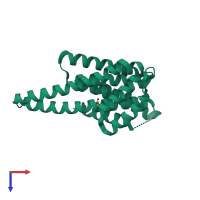 PDB entry 1o9c coloured by chain, top view.