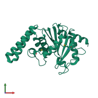 PDB entry 1o9g coloured by chain, front view.