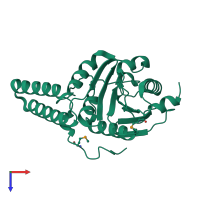 PDB entry 1o9g coloured by chain, top view.
