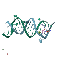 PDB entry 1o9m coloured by chain, front view.