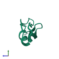 PDB entry 1oa5 coloured by chain, ensemble of 3 models, side view.