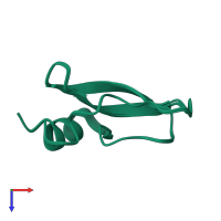 PDB entry 1oa5 coloured by chain, ensemble of 3 models, top view.