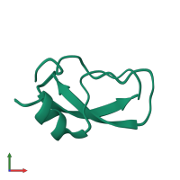 PDB entry 1oa6 coloured by chain, ensemble of 3 models, front view.