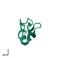 PDB entry 1oa6 coloured by chain, ensemble of 3 models, side view.
