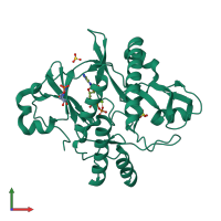 PDB entry 1obd coloured by chain, front view.