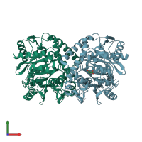 PDB entry 1obl coloured by chain, front view.