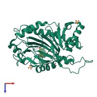 PDB entry 1oc1 coloured by chain, top view.