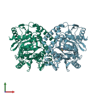 PDB entry 1och coloured by chain, front view.