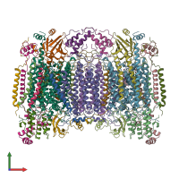 PDB entry 1ocr coloured by chain, front view.