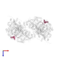 Cytochrome c oxidase subunit 7C, mitochondrial in PDB entry 1ocr, assembly 1, top view.