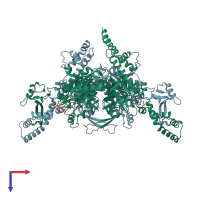 PDB entry 1od2 coloured by chain, top view.