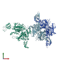 PDB entry 1od4 coloured by chain, front view.