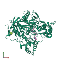PDB entry 1odc coloured by chain, front view.