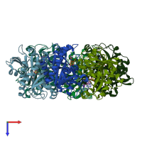 PDB entry 1odi coloured by chain, top view.