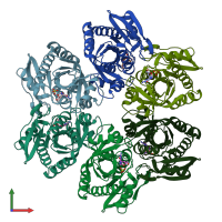 PDB entry 1odj coloured by chain, front view.