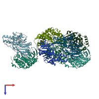 PDB entry 1ods coloured by chain, top view.