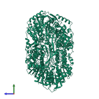 Cephalosporin-C deacetylase in PDB entry 1odt, assembly 1, side view.