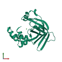 PDB entry 1oej coloured by chain, front view.