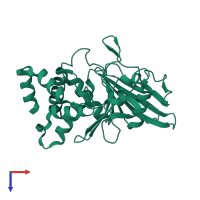 PDB entry 1oem coloured by chain, top view.