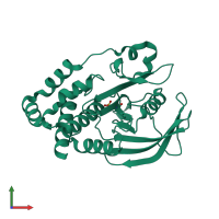PDB entry 1oeo coloured by chain, front view.