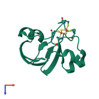 PDB entry 1off coloured by chain, top view.