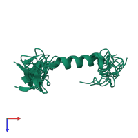 PDB entry 1og7 coloured by chain, ensemble of 10 models, top view.