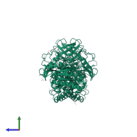 Chitinase B in PDB entry 1ogb, assembly 1, side view.