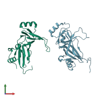 PDB entry 1ogh coloured by chain, front view.