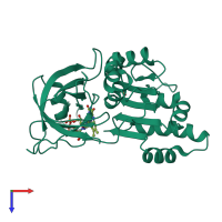 PDB entry 1ogi coloured by chain, top view.