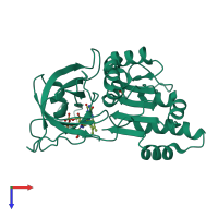 PDB entry 1ogj coloured by chain, top view.