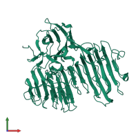 PDB entry 1ogm coloured by chain, front view.