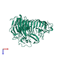 PDB entry 1ogm coloured by chain, top view.