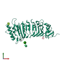 PDB entry 1ogq coloured by chain, front view.