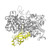 The deposited structure of PDB entry 1ogy contains 8 copies of Pfam domain PF01568 (Molydopterin dinucleotide binding domain) in Periplasmic nitrate reductase. Showing 1 copy in chain A.