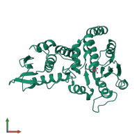 PDB entry 1ohd coloured by chain, front view.