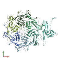 PDB entry 1ohg coloured by chain, front view.