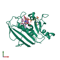 PDB entry 1ohk coloured by chain, front view.