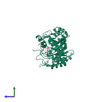 PDB entry 1ohl coloured by chain, side view.