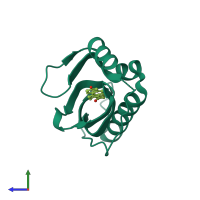 PDB entry 1oho coloured by chain, side view.