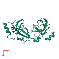 PDB entry 1oi1 coloured by chain, top view.