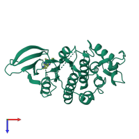 PDB entry 1oiq coloured by chain, top view.