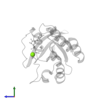 MAGNESIUM ION in PDB entry 1oiw, assembly 1, side view.