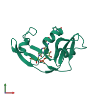 PDB entry 1oj1 coloured by chain, front view.
