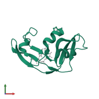 Ribonuclease A-domain domain-containing protein in PDB entry 1oj1, assembly 1, front view.